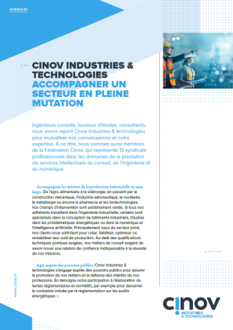 Plaquette syndicat - Cinov Industries & Technologies